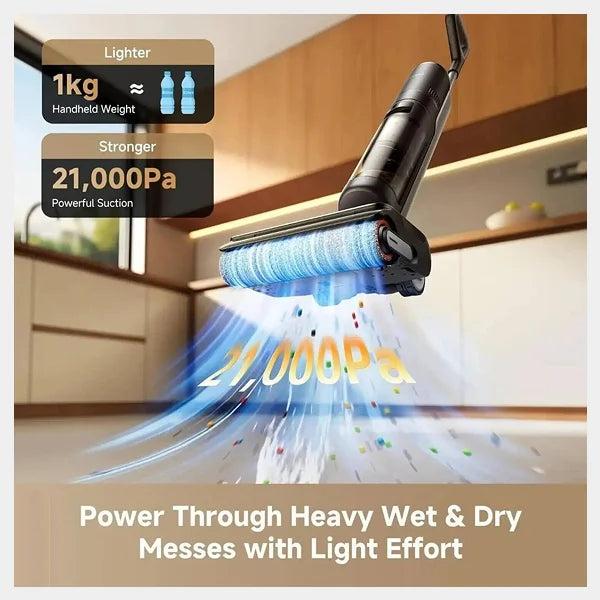 Dreame H60 GT Wet Dry Vacuum| Cordless Wet and Dry Vacuum Cleaner| Smart Floor Washer| Self Cleaning System| Powerful Suction| Edge to Edge Cleaning| HHR43A - Black