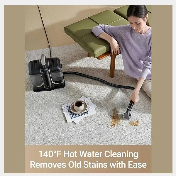 Dreame  Spot Cleaner| 12000Pa Suction With Penetrative Spray Carpet Cleaner| 60°C Hot Water Stain Removal|Self-Cleaning Hose|4kg Lightweight Design| Multi-Surface Cleaning With Stain Tools |N10- Black