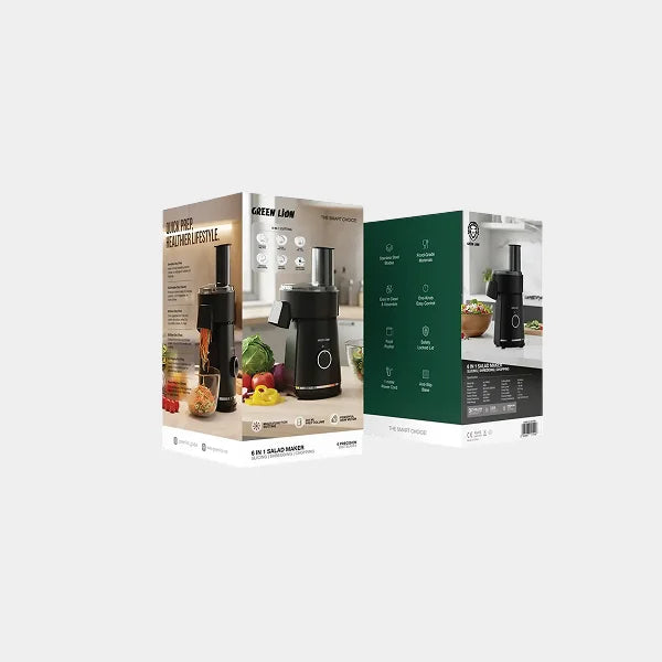 Green Lion 6-In-1 Salad Maker with Slicing & Shredding & Chopping - Black