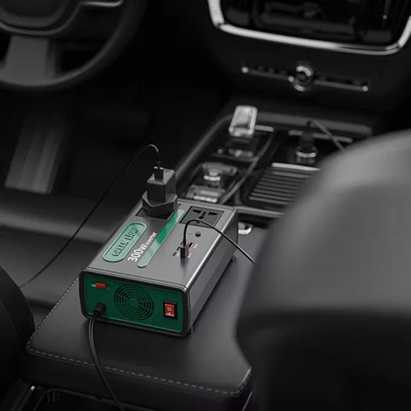Green Lion GC-300 Car Inverter 7 in 1 Multi Port - Black
