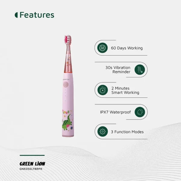 Green Lion Kids Electric Toothbrush - Pink qatar
