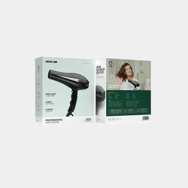 Green Lion Professional Hair Dryer 2000W - Black
