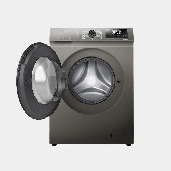 Hisense 8 Kg Front Load Slim Drum Washing Machine| Inverter Motor 1200 RPM| Quick Wash| Pause & add Function| Allergy Steam Care|WFQP8012T- Titanium Grey