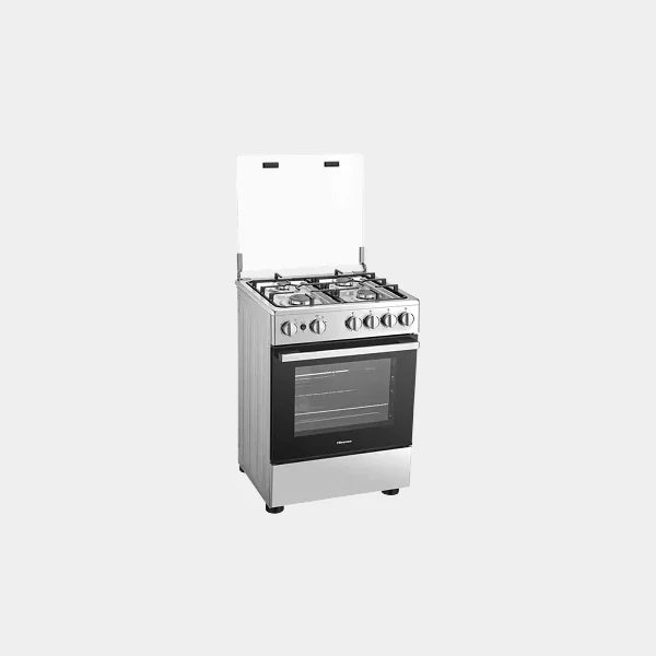 Hisense Free Standing 4 Burner Gas Cooker 60cm Stainless Steel|HFG60422RX- Grey