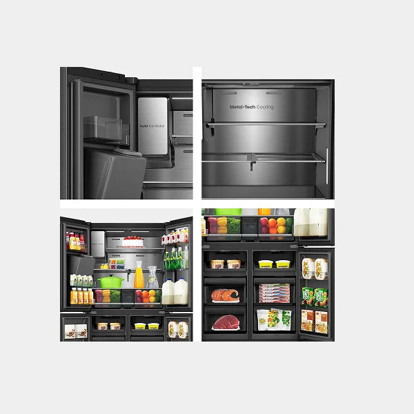 Hisense Gross 780L Net 615L| Premium Flat Door French Refrigerator Pure View Door Series 6.86 TFT Screen with Intelligent Hub Function| Advanced UV Ice & Water Treatment Technology|RQ9P780TTB1 - Grey