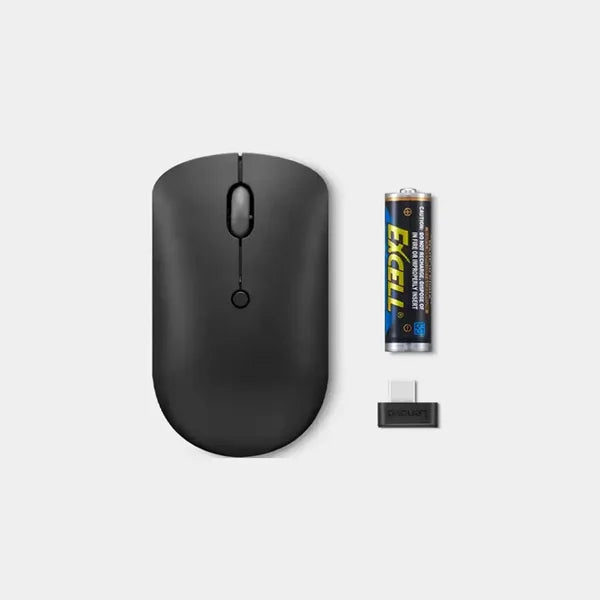 Lenovo 400 USB-C Wireless Compact Mouse | 4 Buttons | Red Optical Sensor | Upto 2400 DPI | 1 AA Battery | Compatible with Windows 11 | GY51D20865 – Black