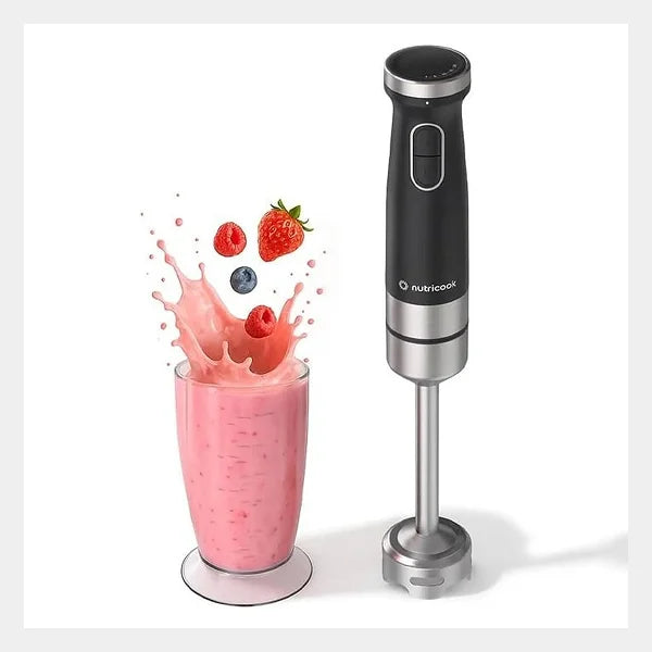Nutricook Essentials Hand Blender 1200W – Powerful High-Torque Moto| Stainless Steel Blending Shaft| Smooth Everyday Food Prep | NC-HB150K
