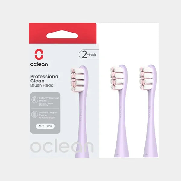 Oclean Professional Clean Brush Head | 2-Pack | Delicate Tongue Cleaner | Diamond-Ground Bristle | C04000274  - Purple