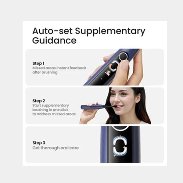 Oclean X Lite Electric Smart Toothbrush | Sonic Vibration | Smart Display | 5 Cleaning Modes | Long Battery Life | C01000624 - Grey