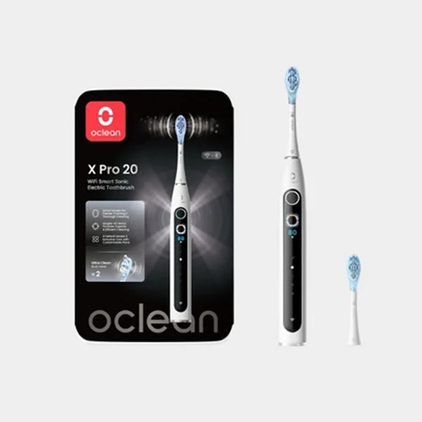 Oclean X Pro 20 Electric Smart Toothbrush | AI-Powered | Touch Display | Fast Charging & 40 Days Battery Life | C01000736 - White