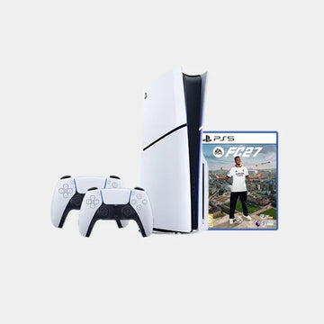 Sony Playstation PS5 Slim Console Digital 1TB With Sony ps5 Dualsense Wireless Controller white | CD- EA Sports FC 27 PS5