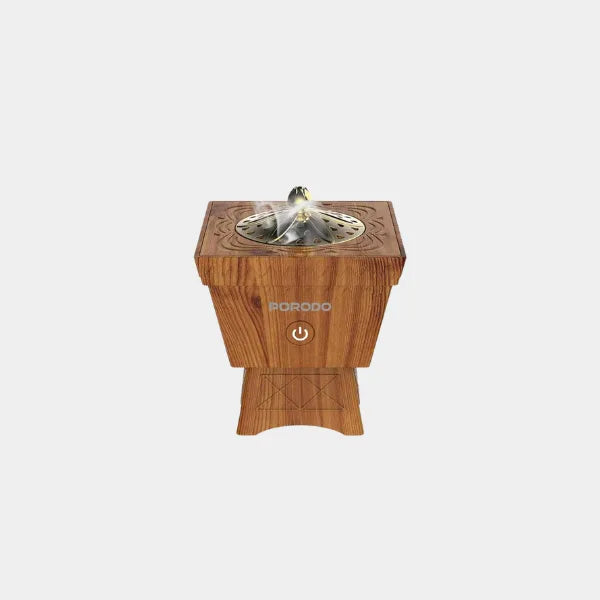 Porodo Lifestyle Classic Wood-Finish Portable Incense Burner - Brown