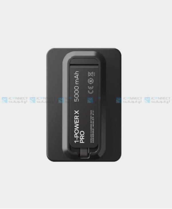 Momax 1-Power X Pro Magnetic Wireless Power Bank 5000mAh with Built-In Usb-C Cable - Black