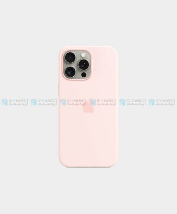 Apple Silicone Case For Apple iPhone 15 Pro Max - Light Pink